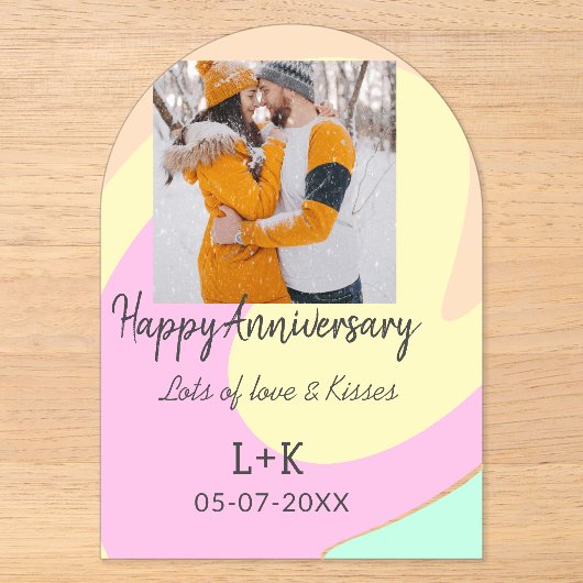 Invitations En Acrylique Boho moderne heureux anniversaire ajouter nom date (Recto)