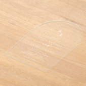 Invitations En Acrylique Boho Monogramme Moderne Unique Blanc Clair Mariage (Poser)