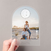 Invitations En Acrylique Boho Moon Star Save The Date Arch Photo Mariage (In situ (ordinateur de poche))