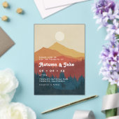Invitations En Acrylique Boho Mountains and Forest Mariage des années 1970 (Insitu (Mariage))