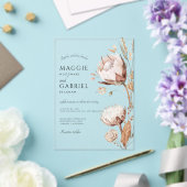 Invitations En Acrylique Boho Neutral Floral Mariage (Insitu (Mariage))