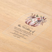 Invitations En Acrylique Boho Neutral Pumpkin Floral Wedding (Poser)