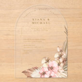 Invitations En Acrylique Boho Oasis Mariage Transparent ID959 (Recto)