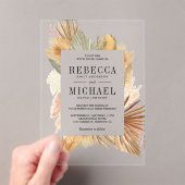 Invitations En Acrylique Boho Pampas Dried Palm Wedding (In situ (ordinateur de poche))