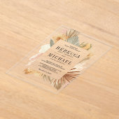 Invitations En Acrylique Boho Pampas Dried Palm Wedding (Poser)
