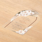 Invitations En Acrylique Boho Pampas Grass Floral Arch Mariage (Poser)