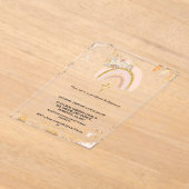 Invitations En Acrylique Boho Pampas Grass Rainbow Girl BAptism Christening (Poser)