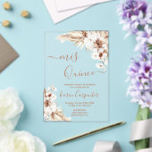 Invitations En Acrylique Boho Pampas Quinceanera acrylique (Insitu (Mariage))