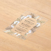 Invitations En Acrylique Boho Pampas White Orchid Dried Palm Wedding (Poser)