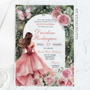 Invitations En Acrylique Boho Pink Whimsical Forest Quinceanera