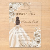 Invitations En Acrylique Boho Quinceanera (Recto)