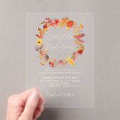 Invitations En Acrylique Boho Rustic Floral Automne Falls Mariage (In situ (ordinateur de poche))