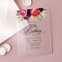 Boho Rustic Watercolor Floral 70e fête d'anniversa