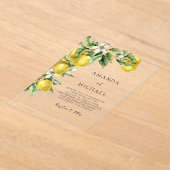 Invitations En Acrylique Boho rustique Aquarelle Citrons Citrus Mariage (Poser)