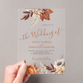 Invitations En Acrylique Boho rustique automne automne mariage botanique (In situ (ordinateur de poche))
