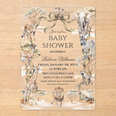 Invitations En Acrylique Boho Safari Animals Gender Neutral Baby Shower (Recto)