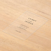 Invitations En Acrylique Boho Simple Elegant Mariage Script Clear (Poser)