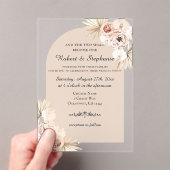 Invitations En Acrylique Boho Spring Peony Christian Mariage Transparent (In situ (ordinateur de poche))