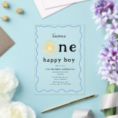 Invitations En Acrylique Boho Sunshine Premier anniversaire Un joyeux garço (Insitu (Mariage))