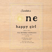 Invitations En Acrylique Boho Sunshine premier anniversaire une joyeuse fil (Recto)