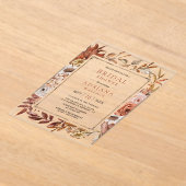 Invitations En Acrylique Boho Terracotta Floral Bridal Shower (Poser)