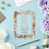 Invitations En Acrylique Boho Terracotta Floral Bridal Shower (Insitu (Mariage))