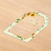 Invitations En Acrylique Boho Tournesols Acrylique clair moderne Rustique (Poser)