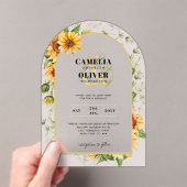 Invitations En Acrylique Boho Tournesols Acrylique clair moderne Rustique (In situ (ordinateur de poche))