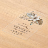 Invitations En Acrylique Boho Tropical Dried Palm Floral Wedding (Poser)