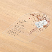 Invitations En Acrylique Boho Watercolor Flowers Clear Arch (Poser)