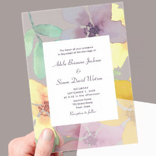 Invitations En Acrylique Boho Watercolor Mariage Floral
