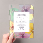 Invitations En Acrylique Boho Watercolor Mariage Floral (In situ (ordinateur de poche))