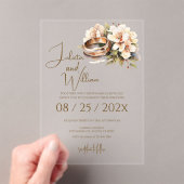 Invitations En Acrylique Boho Wedding with Rings (In situ (ordinateur de poche))