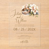 Invitations En Acrylique Boho Wedding with Rings (Recto)