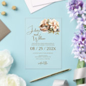 Invitations En Acrylique Boho Wedding with Rings (Insitu (Mariage))