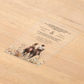 Invitations En Acrylique Boho Western Couple Riding Horse Wedding (Poser)