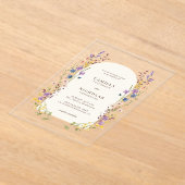 Invitations En Acrylique Boho Whimsical Fleur sauvage Arch Mariage (Poser)
