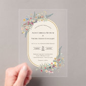 Invitations En Acrylique Boho Wildflower Fern Beige Wedding (In situ (ordinateur de poche))