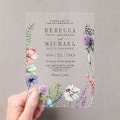 Invitations En Acrylique Boho Wildflower Wedding (In situ (ordinateur de poche))