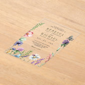 Invitations En Acrylique Boho Wildflower Wedding (Poser)