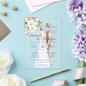 Invitations En Acrylique Boho with bride and groom wedding (Insitu (Mariage))
