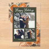 Invitations En Acrylique Bois rustique Trois vacances de Noël Photo (Recto)