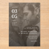 Invitations En Acrylique Bold Trending B&W-Photo Wedding (Recto)
