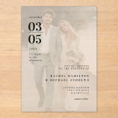 Invitations En Acrylique Bold Trending Photo Wedding (Recto)