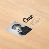 Invitations En Acrylique Bold Typography First Birthday Photo (Poser)