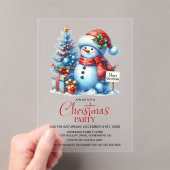 Invitations En Acrylique Bonne fête de Noël de Snowman (In situ (ordinateur de poche))