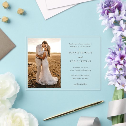 Invitations En Acrylique Bonnie Photo Mariage élégant (Insitu (Mariage))