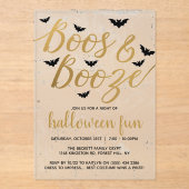 Invitations En Acrylique Boos & Booze Halloween Party (Recto)