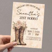 Invitations En Acrylique Boots & Blush Rustic Western Cowgirl 21st Birthday