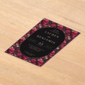 Invitations En Acrylique Bordeaux Gothic Paisley Wedding (Poser)